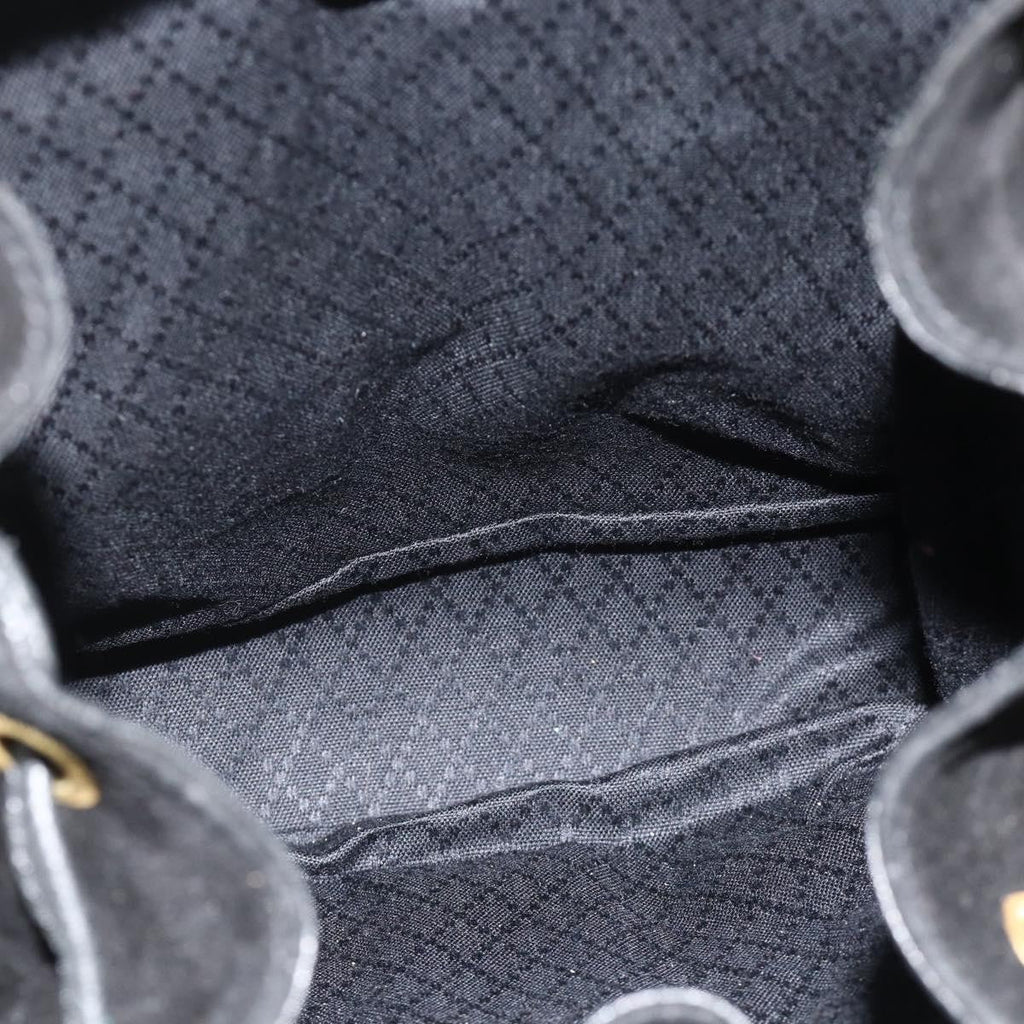 Gucci Vintage Bamboo Backpack Suede Black Suede Backpack Bag (Pre-Owned)