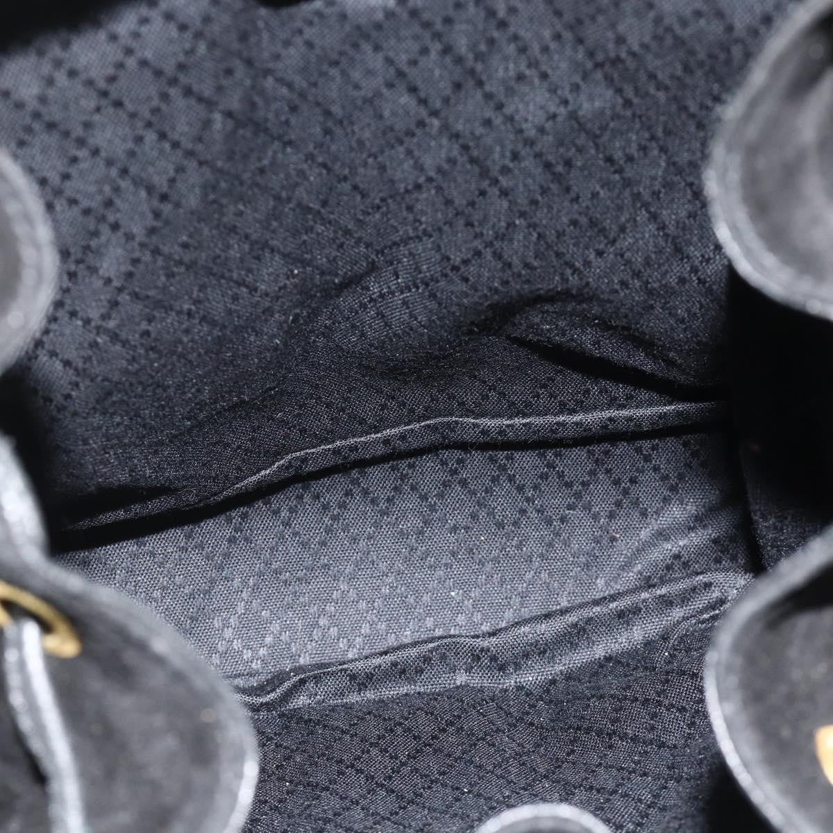Gucci Vintage Bamboo Backpack Suede Black Suede Backpack Bag (Pre-Owned)