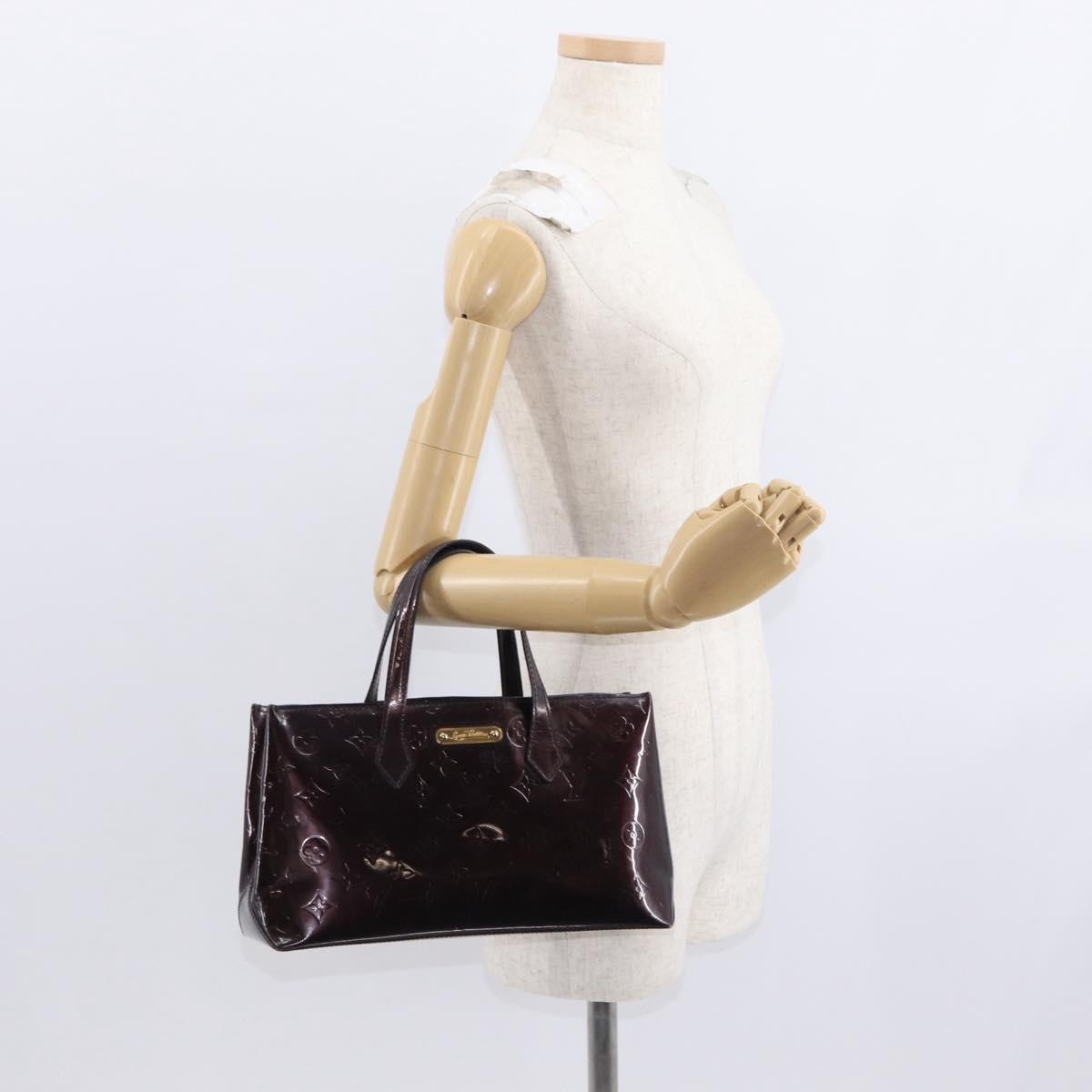 Louis Vuitton Wilshire Handbag Monogram Vernis Burgundy Patent_Leather Tote Bag