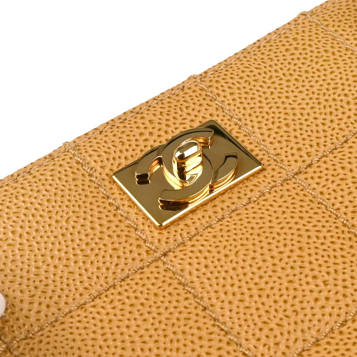 Chanel Vintage Chocolate Bar Open Tote Quilted Caviar Beige Leather Tote Bag Bag