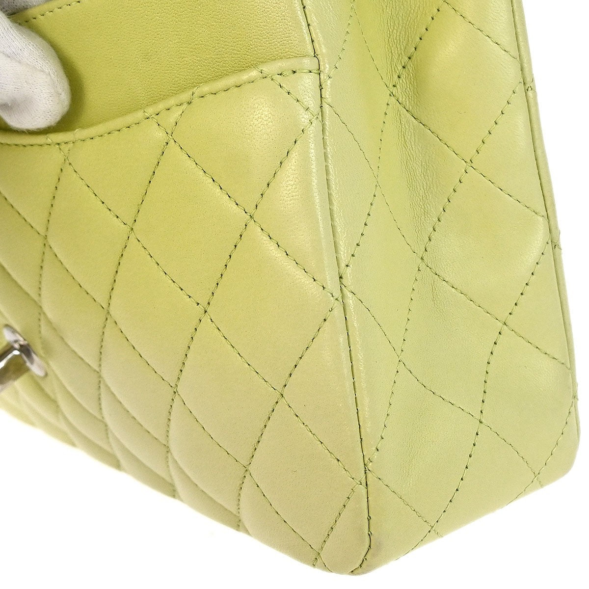 Chanel Timeless - Classic Double Flap Bag Quilted Lambskin Green Leather Shoulder Bag Bag