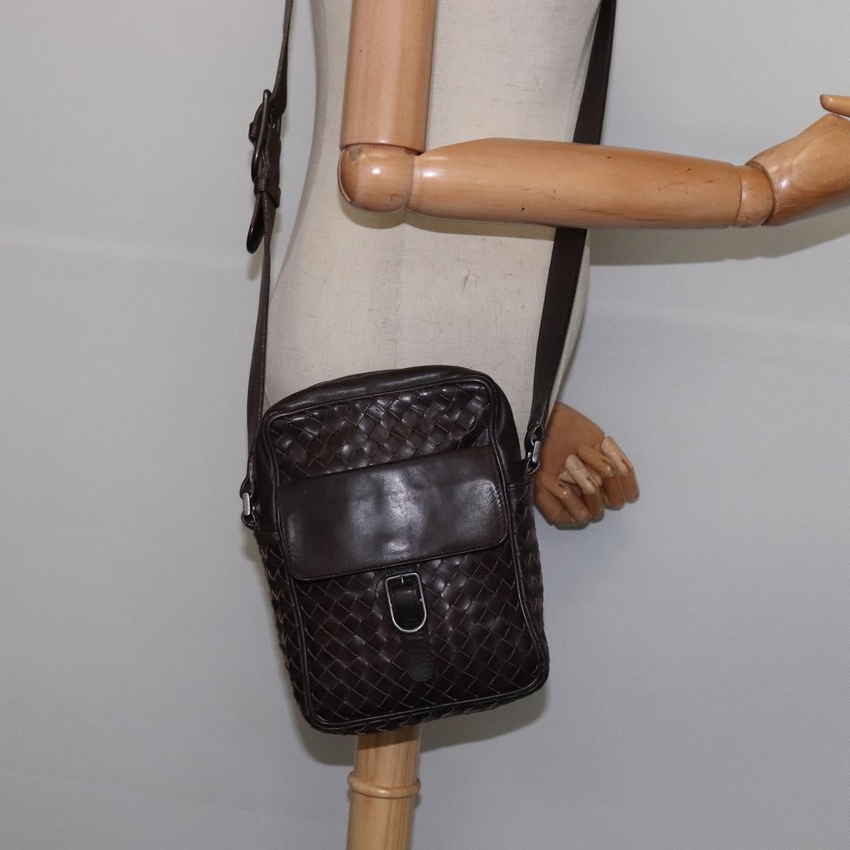 Bottega Veneta Front Pocket Messenger Bag Intrecciato Nappa Brown Leather Bag