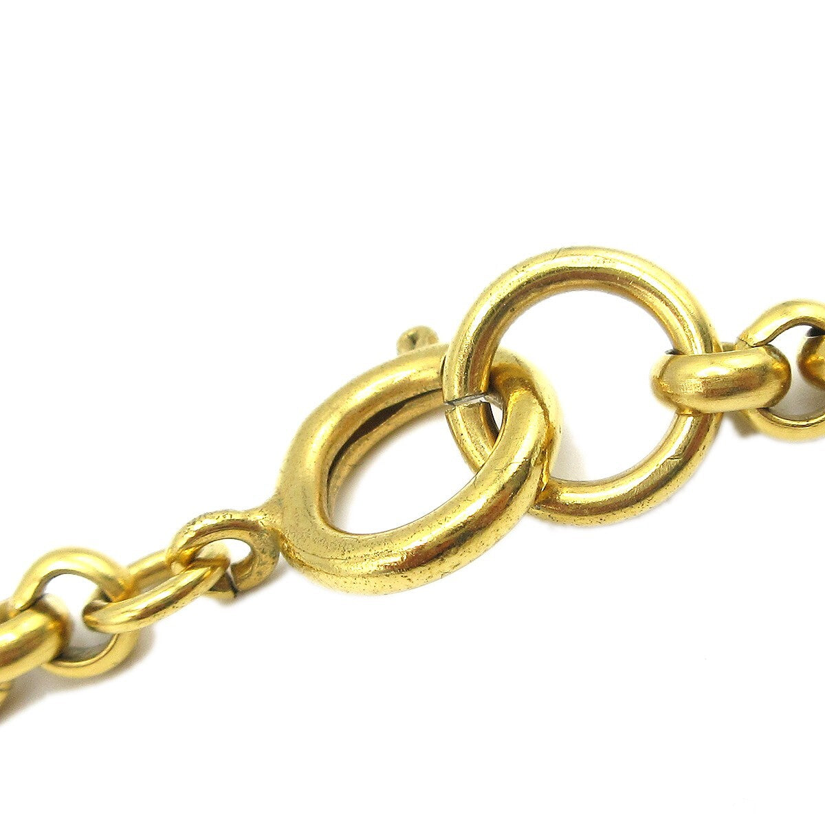 Chanel Cc Heart Pendant Necklace Metal Gold Gold_Plated Necklace Jewelry