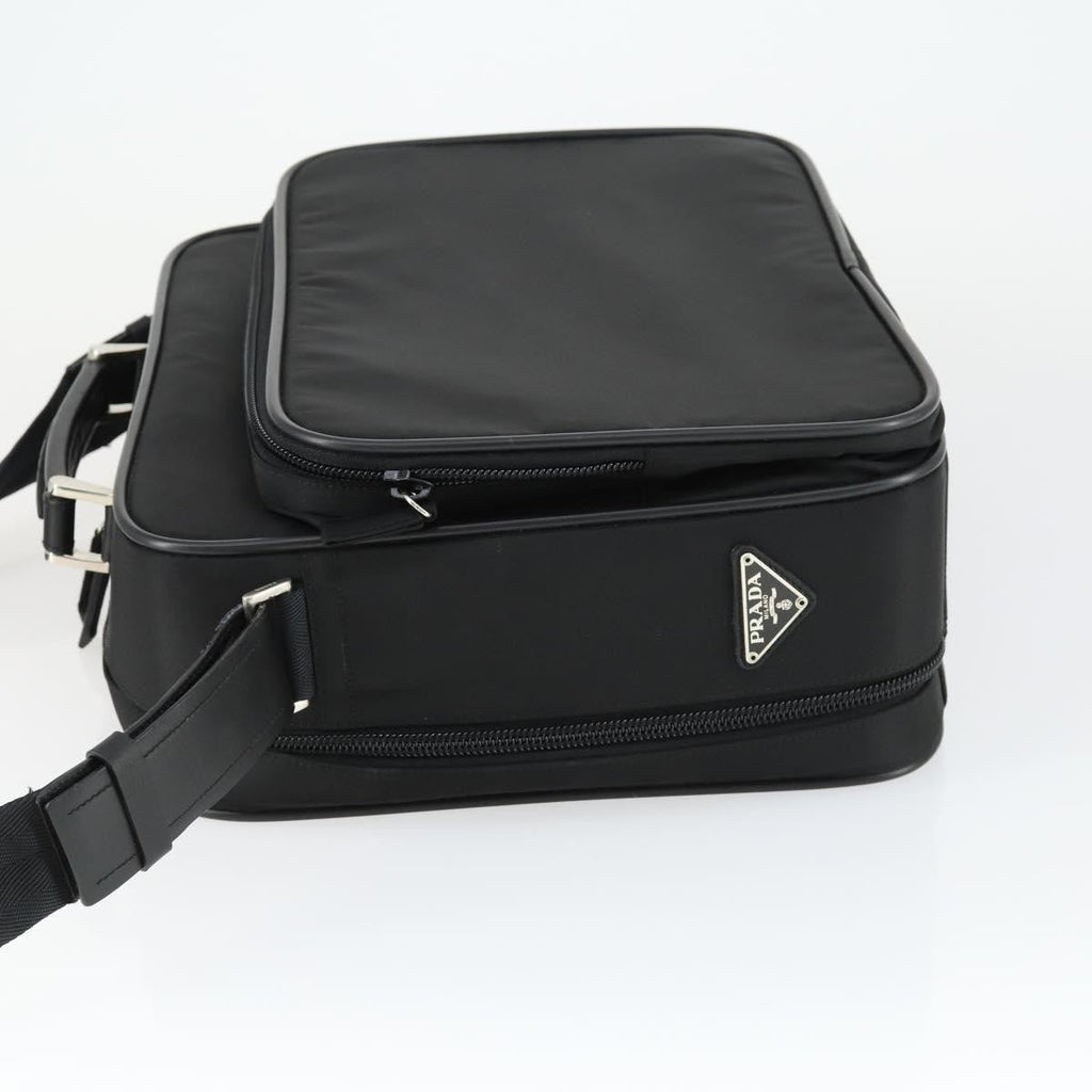 Prada Convertible Front Pocket Briefcase Tessuto With Saffiano Leather Black Nylon Briefcase Bag