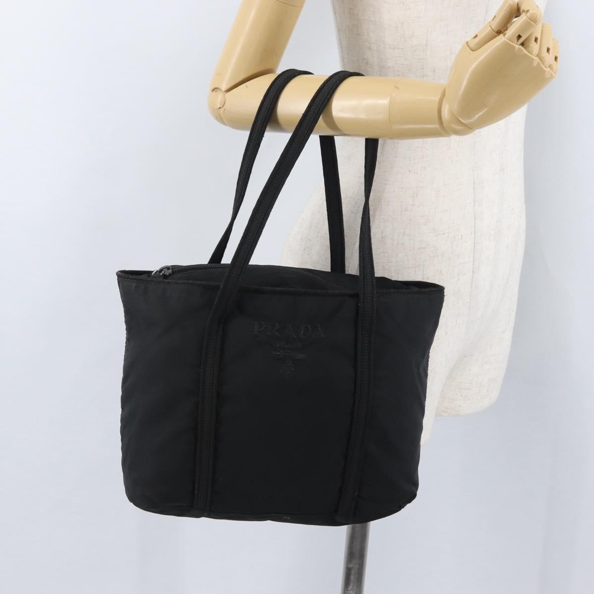 Prada Vintage Zip Tote Tessuto Black Nylon Tote Bag Bag