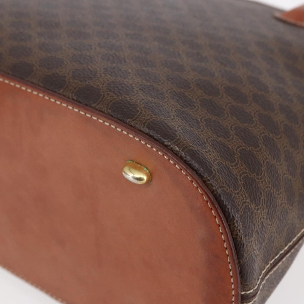 Celine Vintage Macadam Handbag Canvas Brown Canvas Handbag
