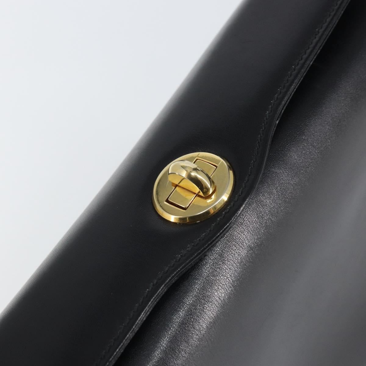 Gucci Vintage Handbag Leather Black Leather Handbag (Pre-Owned)