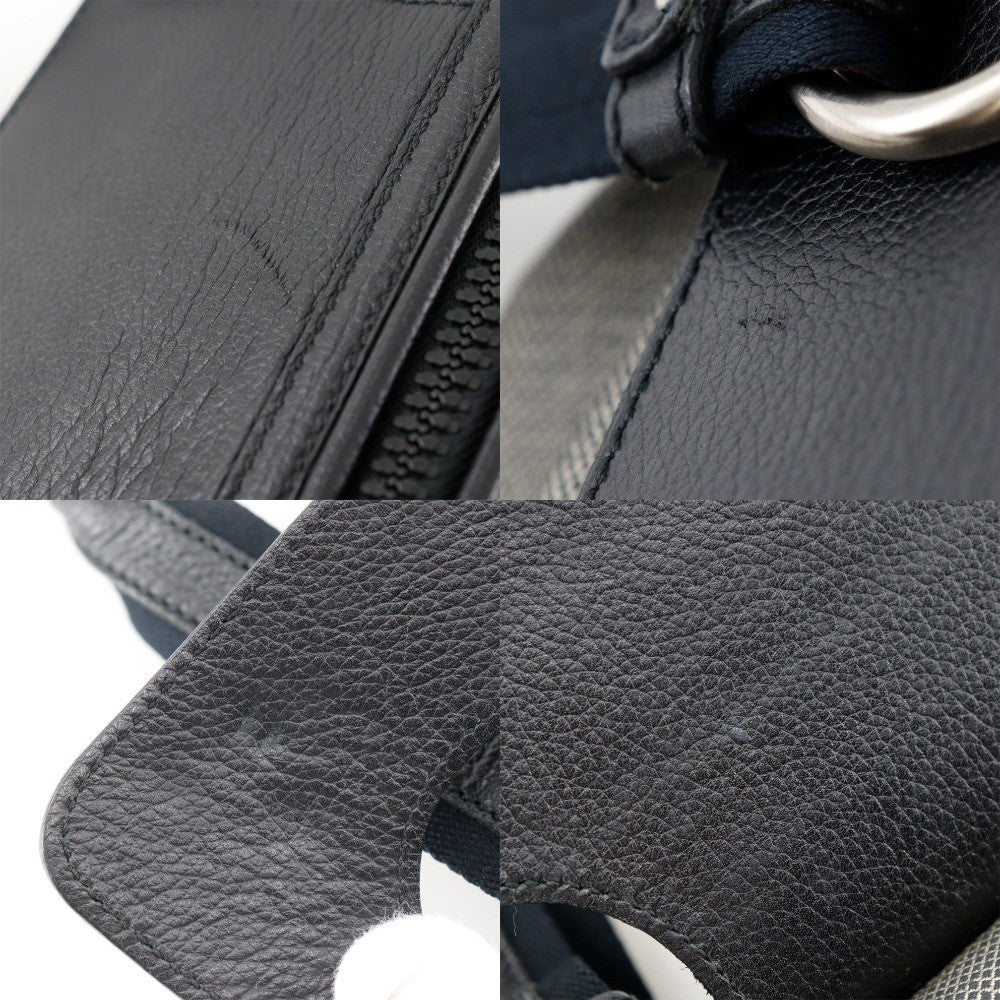Bottega Veneta Vintage Handbag Leather Gray Canvas Handbag