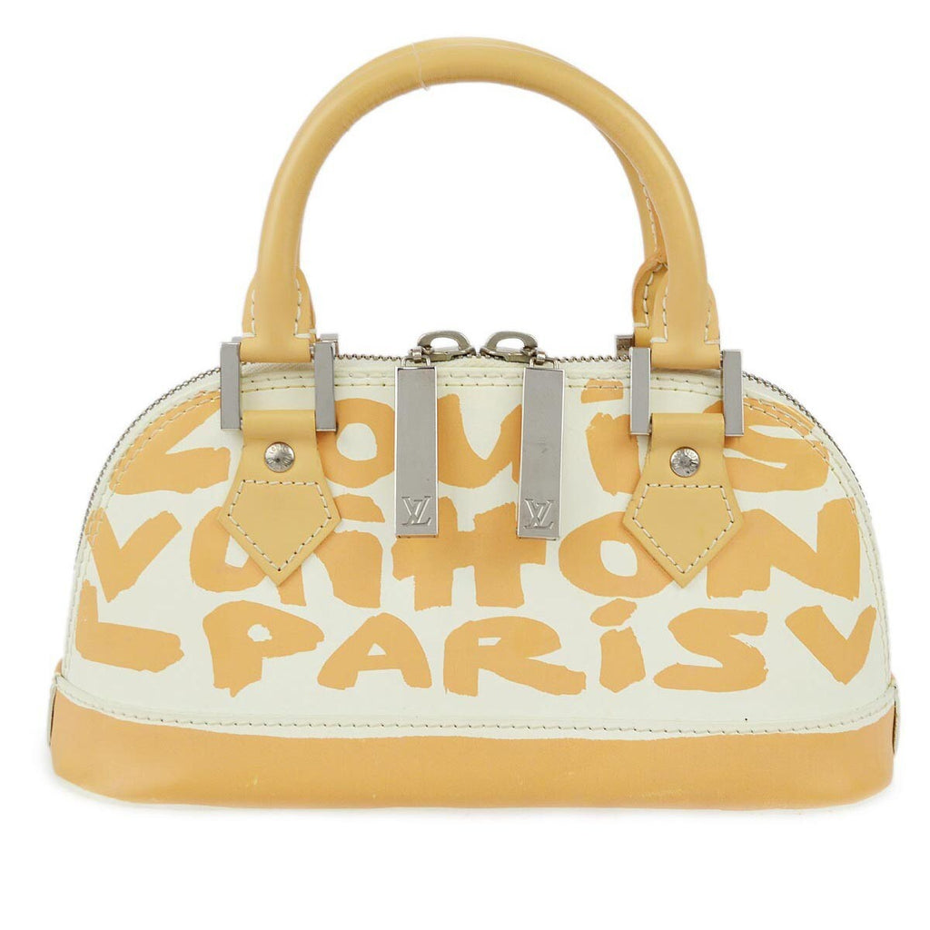 Louis Vuitton Alma Handbag Limited Edition Graffiti Leather Beige Leather Handbag