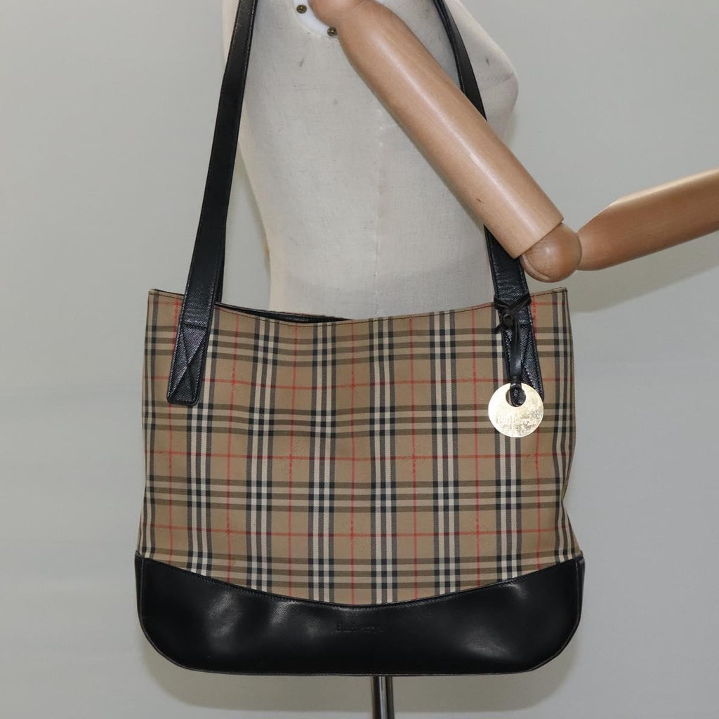Burberry Nova Check Tote Canvas And Leather Beige Canvas Tote Bag