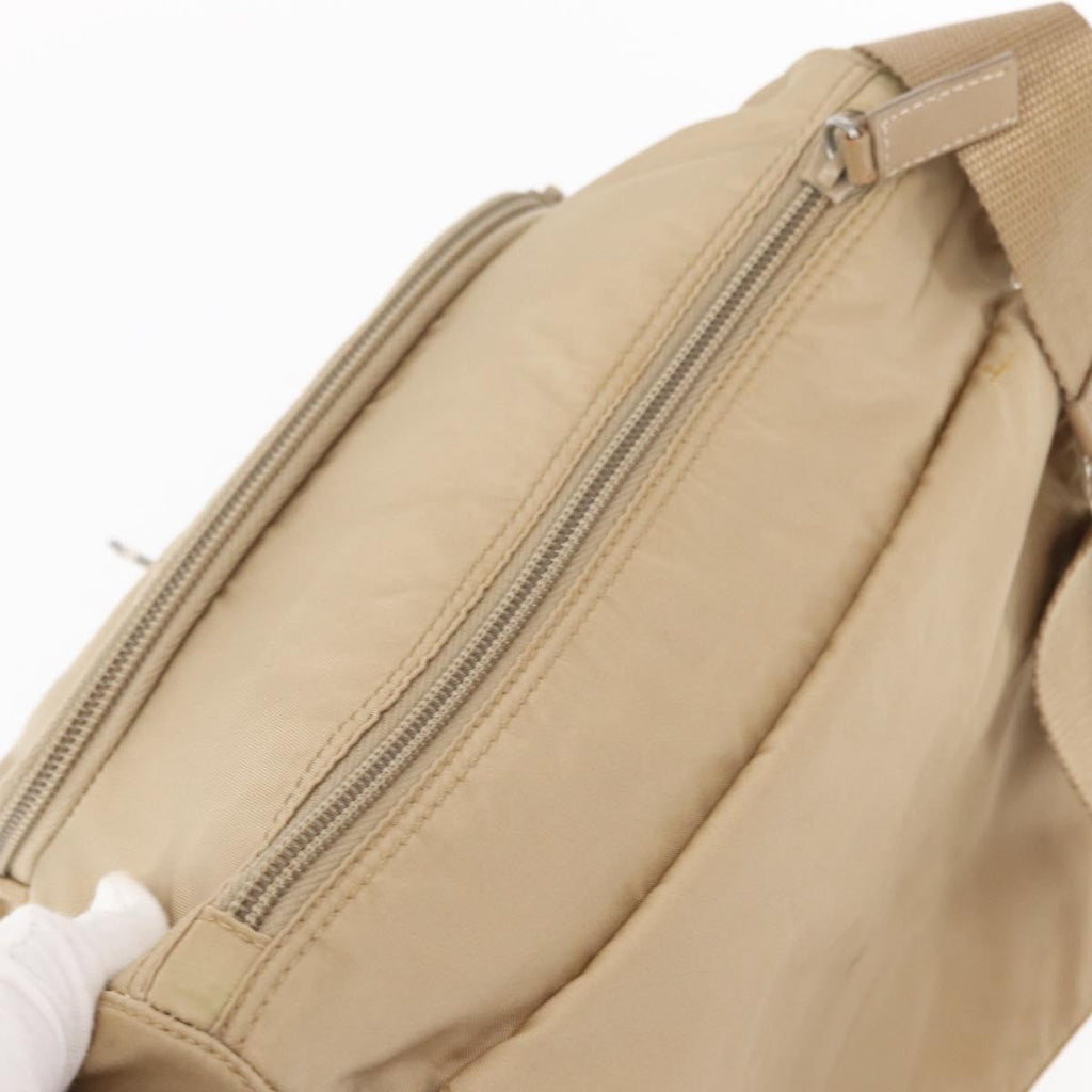 Prada Buckle Messenger Bag Tessuto Beige Nylon Shoulder Bag Bag
