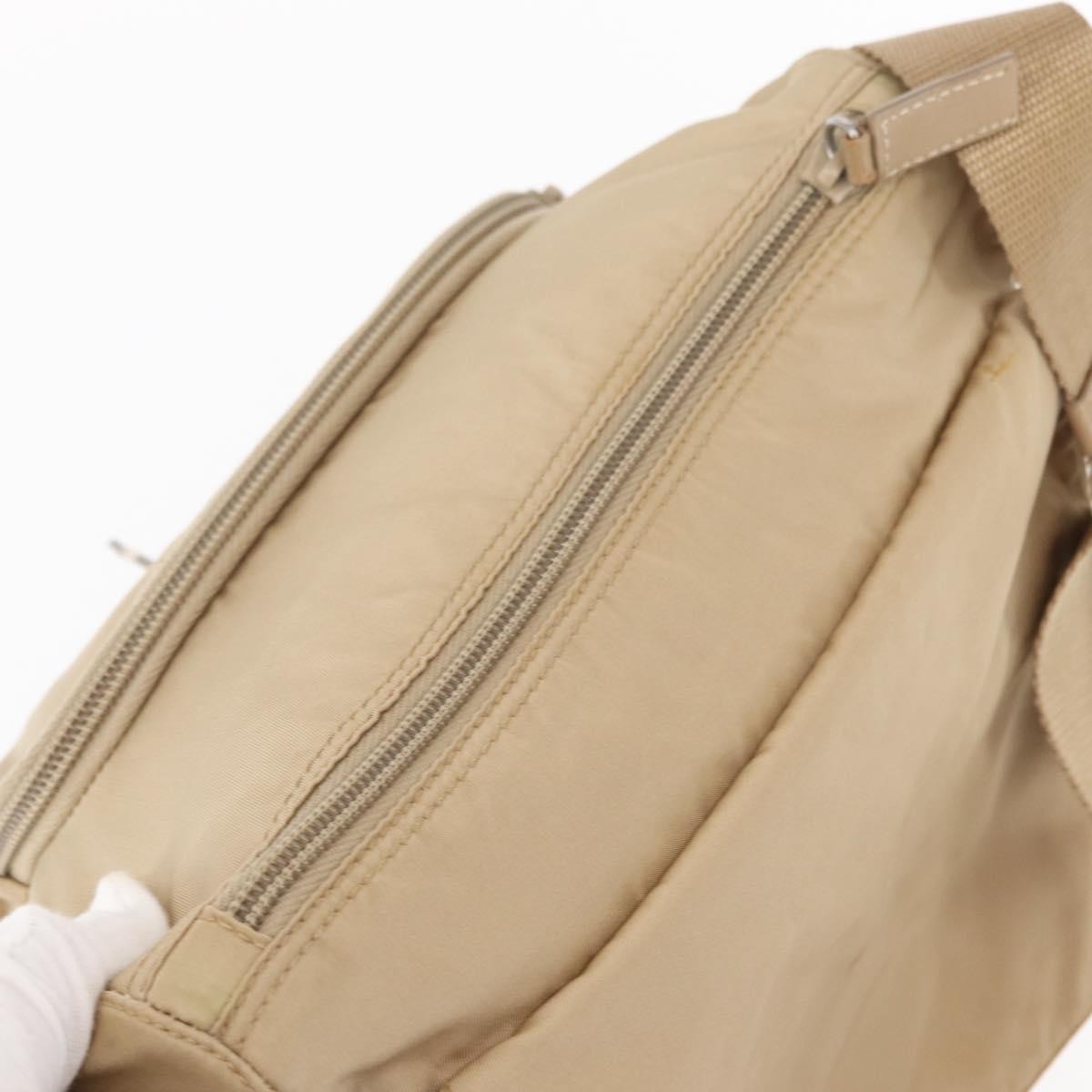 Prada Buckle Messenger Bag Tessuto Beige Nylon Shoulder Bag Bag