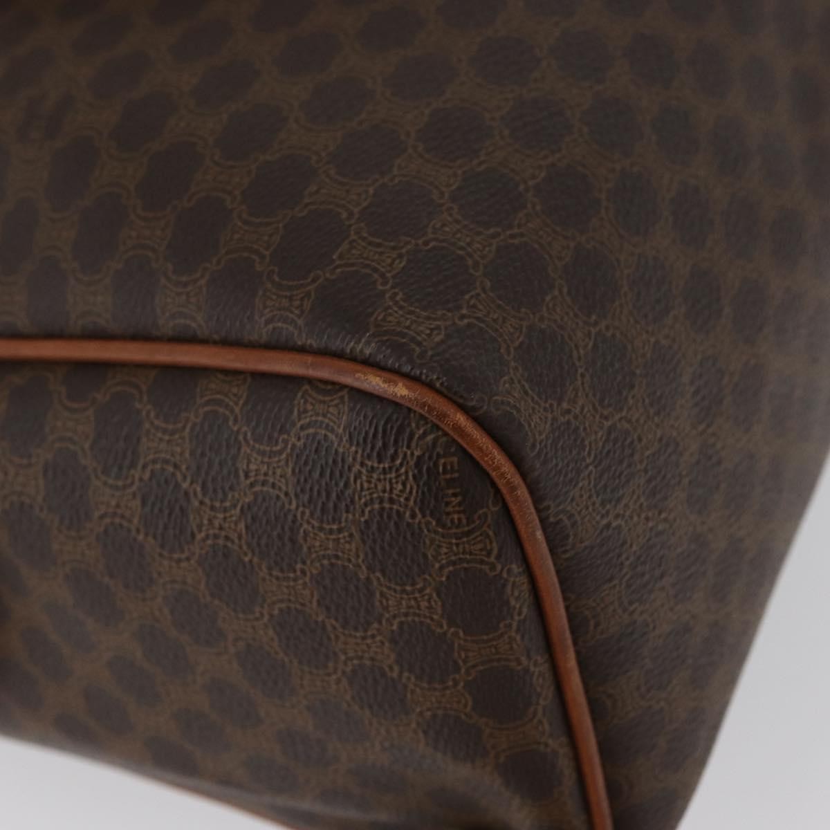 Celine Vintage Macadam Handbag Canvas And Leather Brown Canvas Handbag