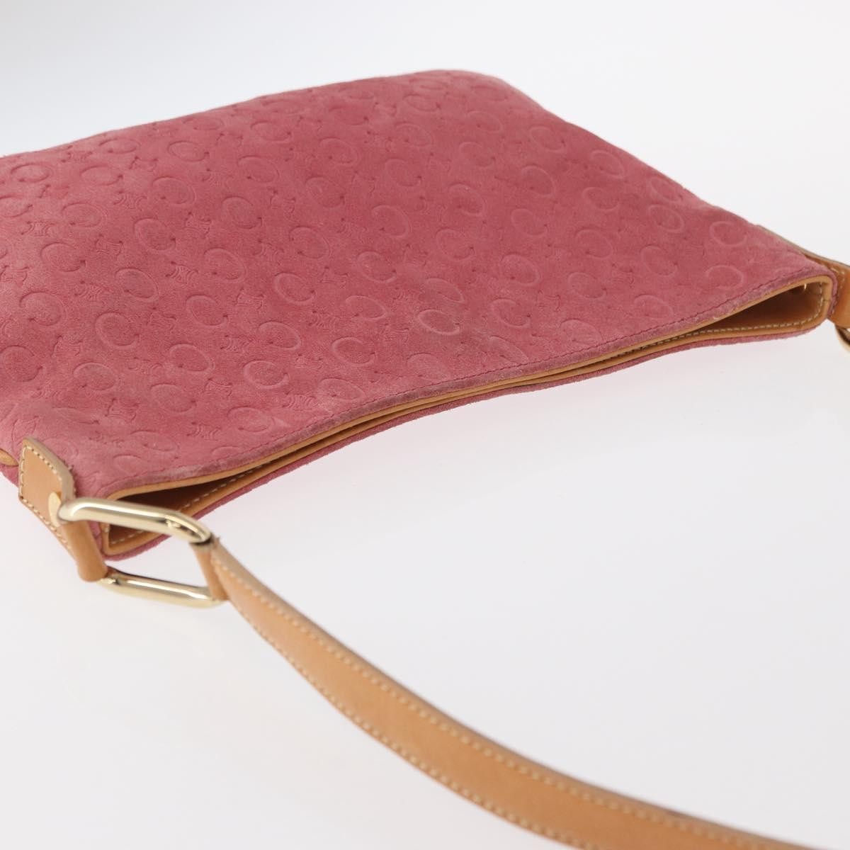 Celine C Macadam Shoulder Bag Suede Pink Suede Shoulder Bag Bag