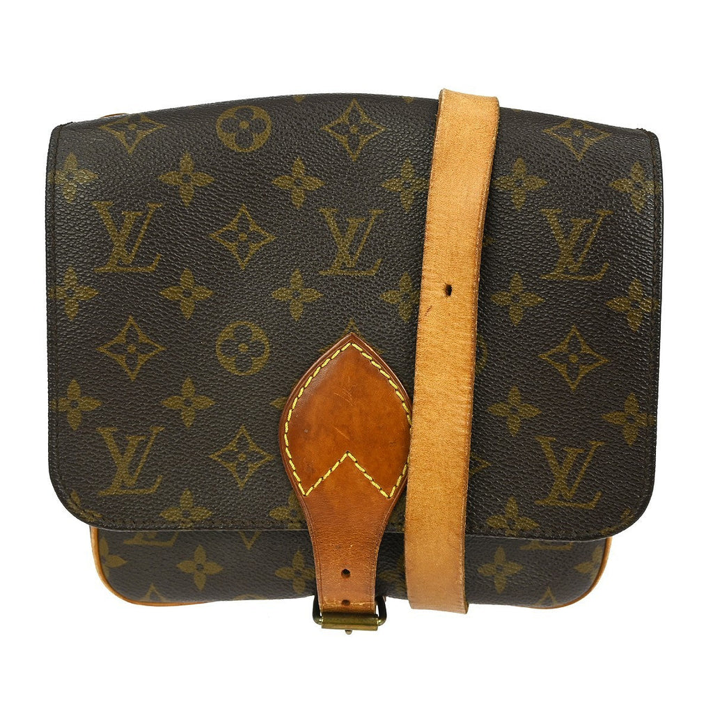 Louis Vuitton Cartouchiere Handbag Monogram Canvas Brown Canvas Shoulder Bag