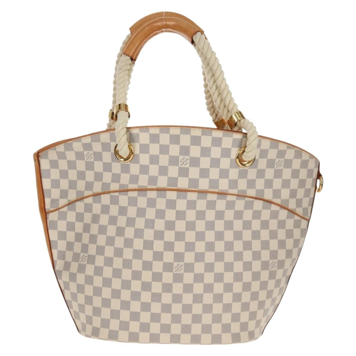 Louis Vuitton Pampelonne Handbag Damier White Canvas Tote Bag