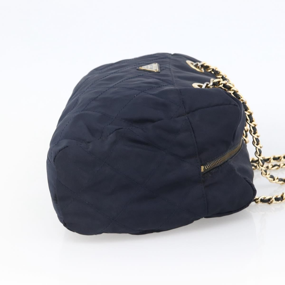 Prada Re-Edition 1995 Chain Tote Quilted Re-Nylon Navy Nylon Shoulder Bag Bag