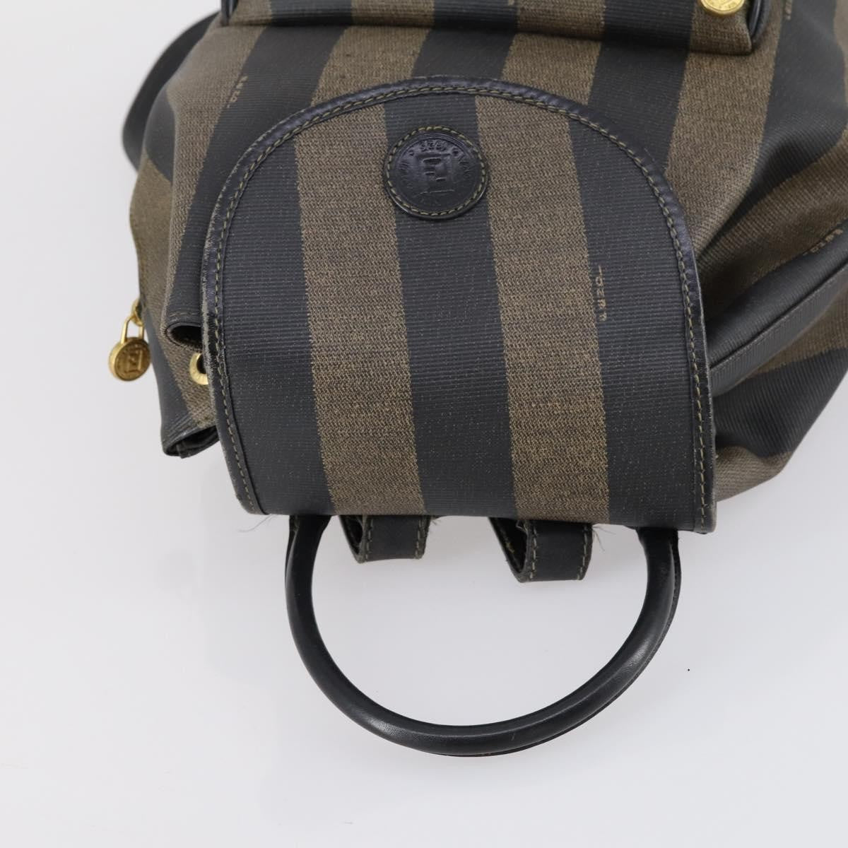 Fendi Pequin Front Pocket Backpack Coated Canvas Brown Pvc Backpack Bag