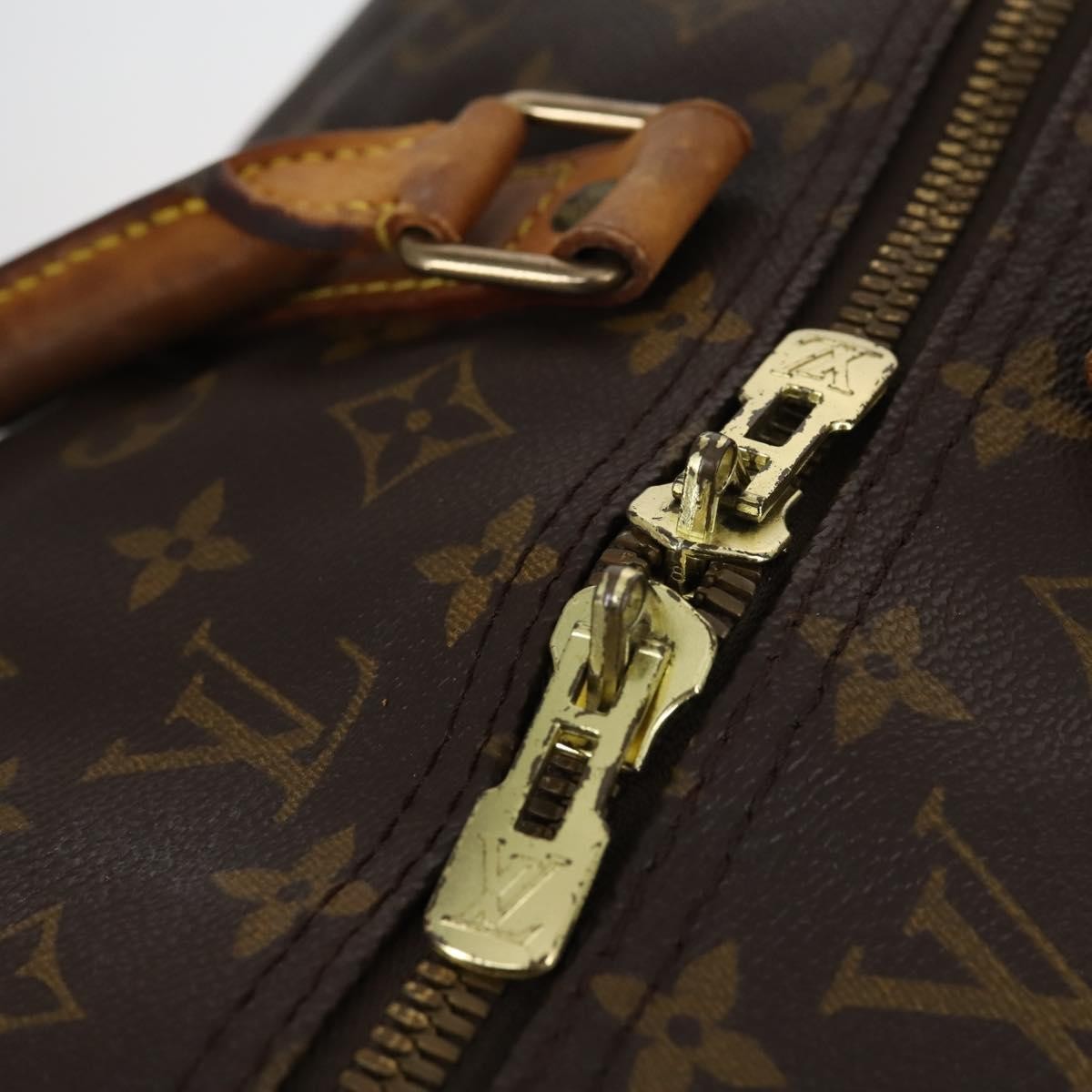 Louis Vuitton Keepall Bandouliere Bag Monogram Canvas Brown Canvas Travel Bag