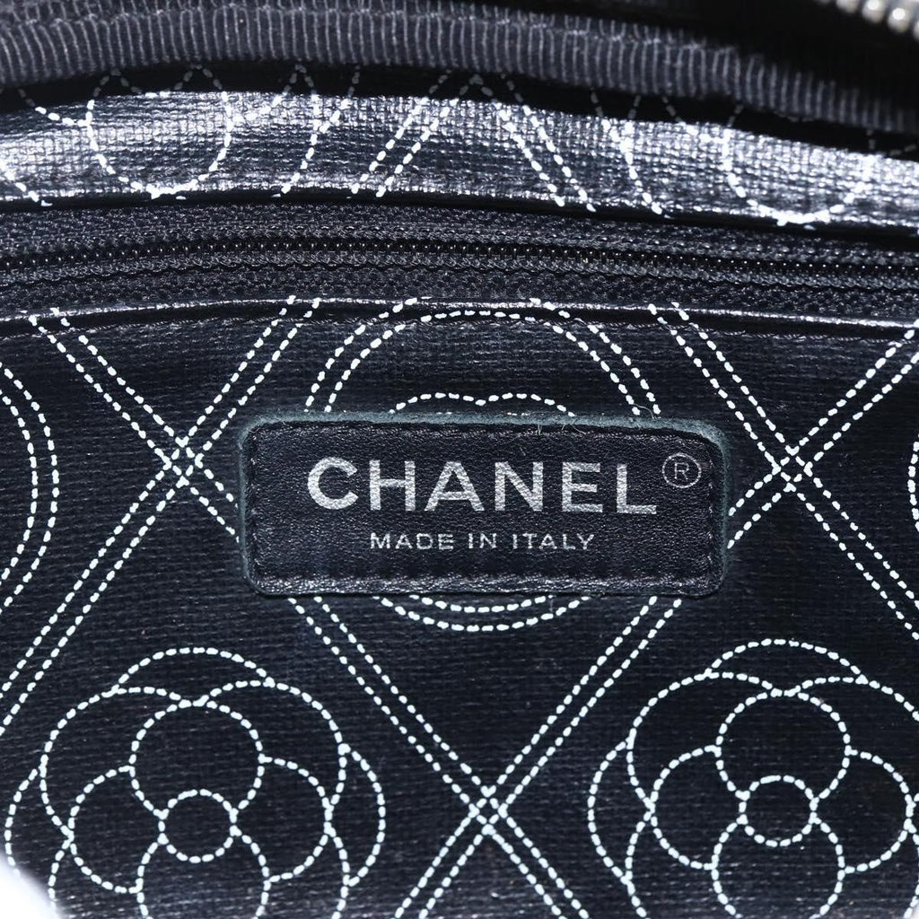 Chanel Logo Camera Case Clutch Printed Coated Canvas Black Pvc Clutche & Pouche Bag