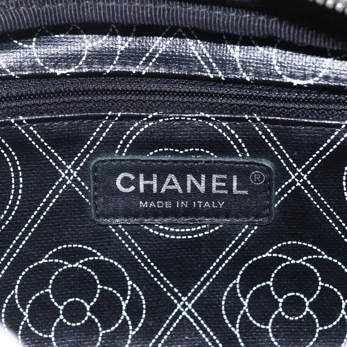 Chanel Logo Camera Case Clutch Printed Coated Canvas Black Pvc Clutche & Pouche Bag