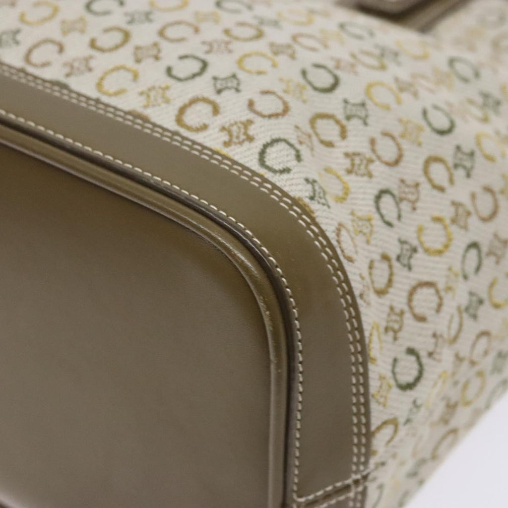 Celine Vintage Macadam Shoulder Bag Canvas Khaki Canvas Bag