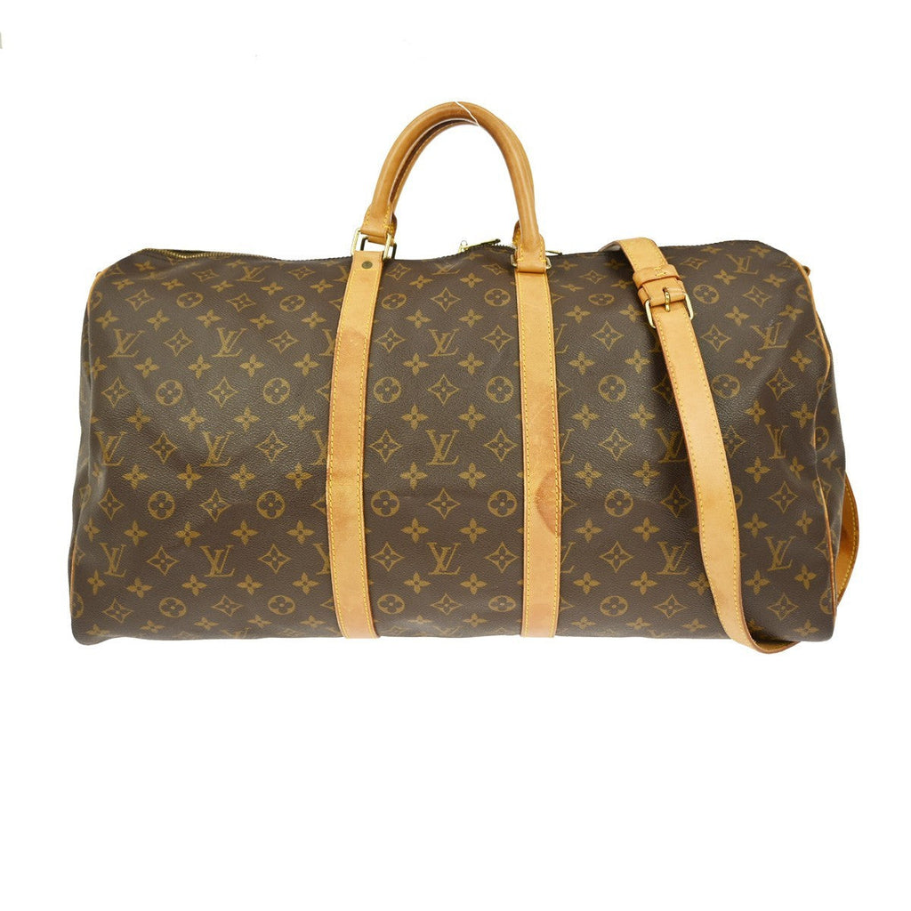 Louis Vuitton Keepall Bandouliere Bag Monogram Canvas Brown Canvas Travel Bag