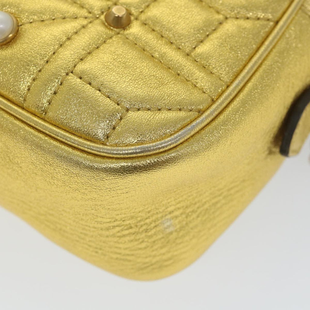 Gucci Gg Marmont Shoulder Bag Leather Gold Leather Shoulder Bag Bag (Pre-Owned)