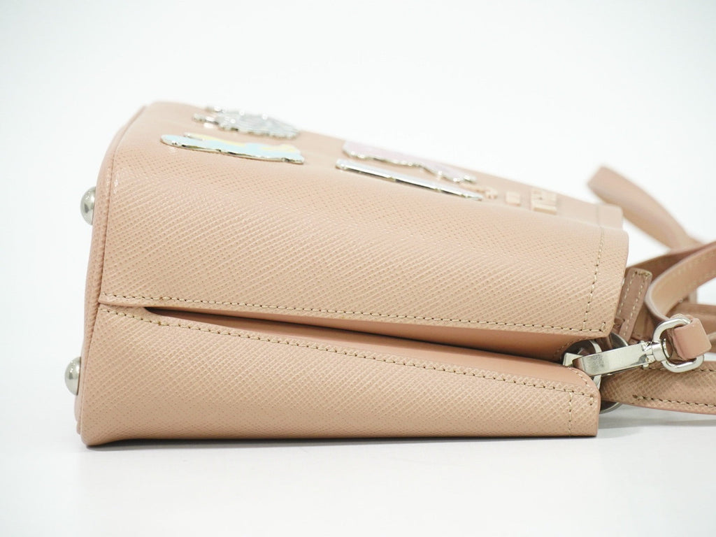 Prada Panier Bucket Bag Saffiano Leather Beige Leather Bag