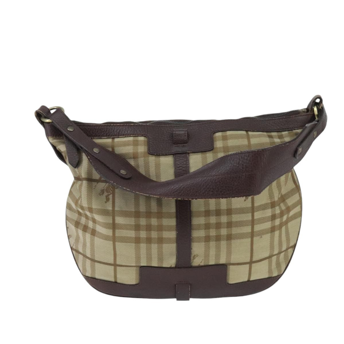 Burberry Nova Check Shoulder Bag Canvas And Leather Beige Canvas Shoulder Bag