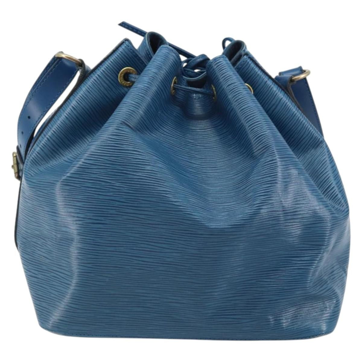 Louis Vuitton Petit Noe Handbag Epi Leather Blue Leather Shoulder Bag
