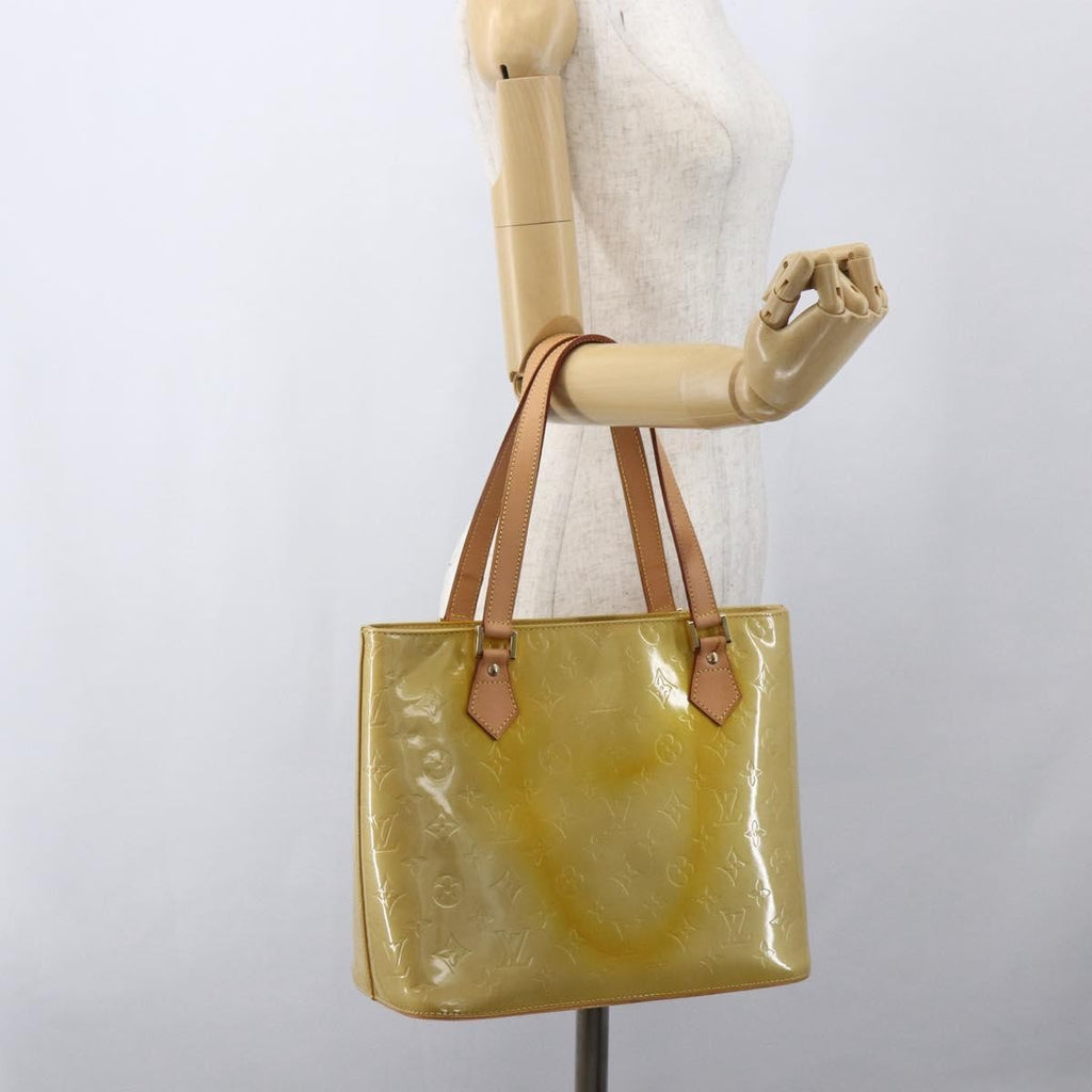 Louis Vuitton Houston Handbag Monogram Vernis Beige Patent_Leather Handbag