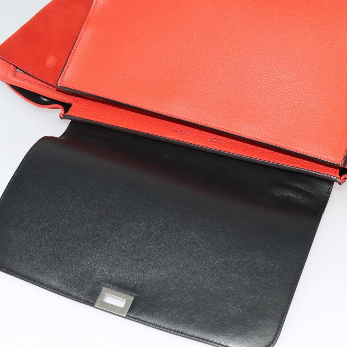 Celine Trapeze Bag Leather With Suede Red Leather Handbag
