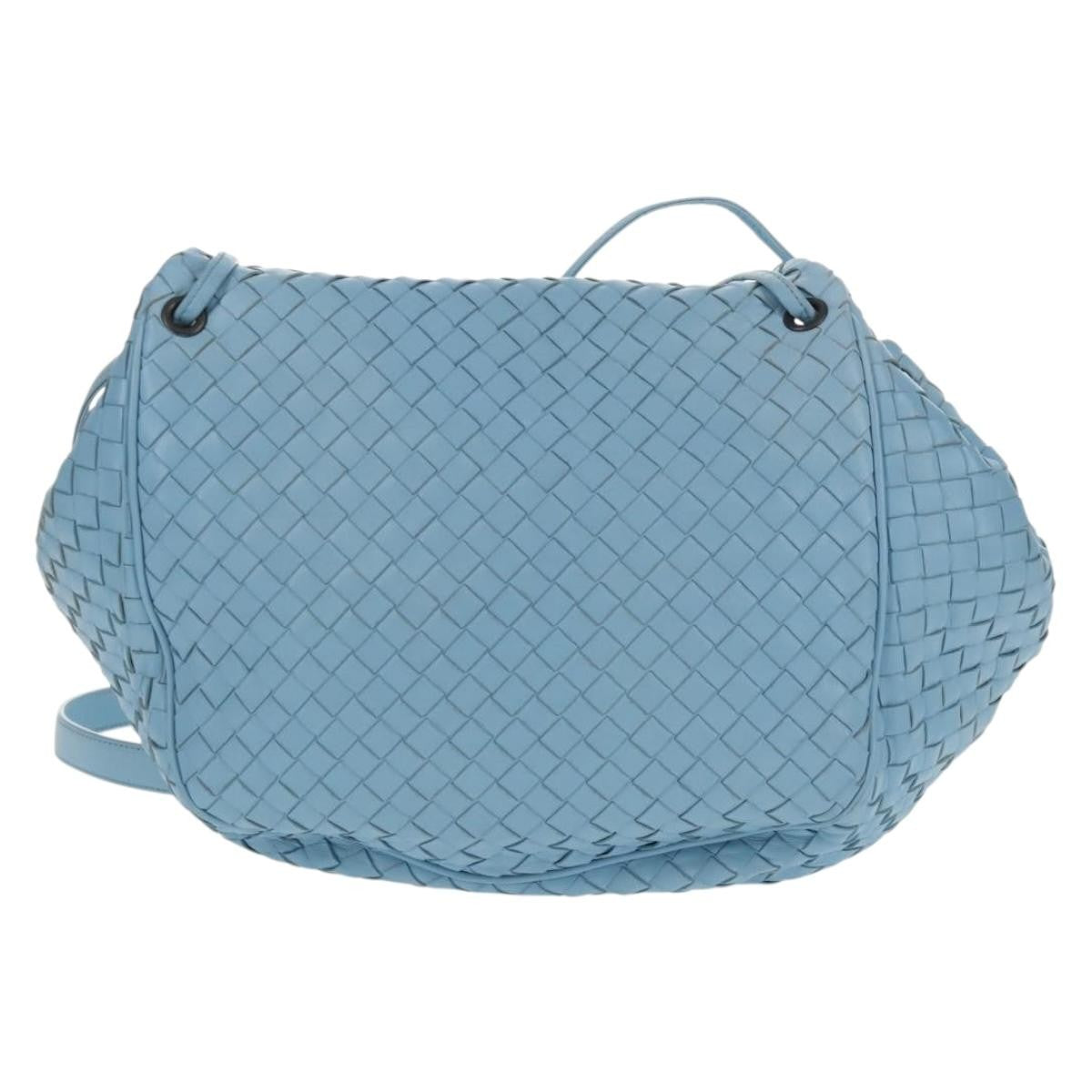 Bottega Veneta Intrecciato Shoulder Bag Leather Blue Leather Shoulder Bag Bag