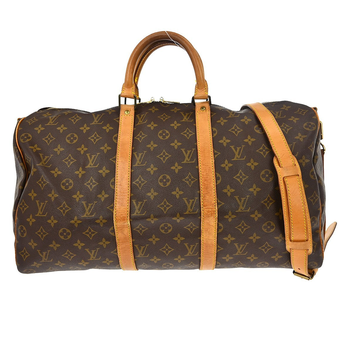 Louis Vuitton Keepall Bandouliere Bag Monogram Canvas Brown Canvas Travel Bag