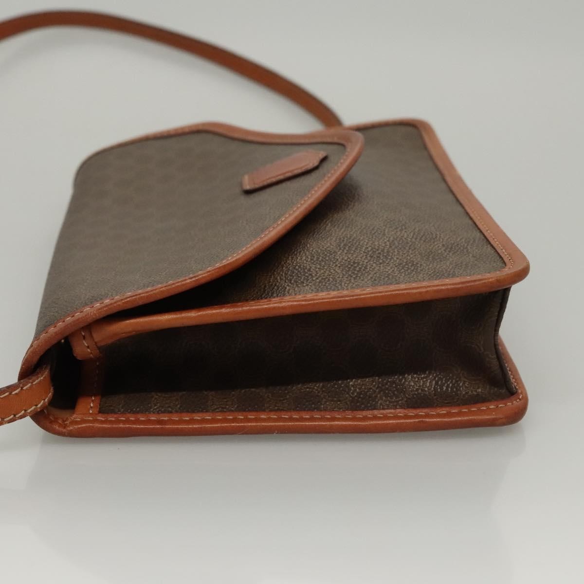 Celine Vintage Macadam Shoulder Bag Canvas And Leather Brown Canvas Shoulder Bag Bag