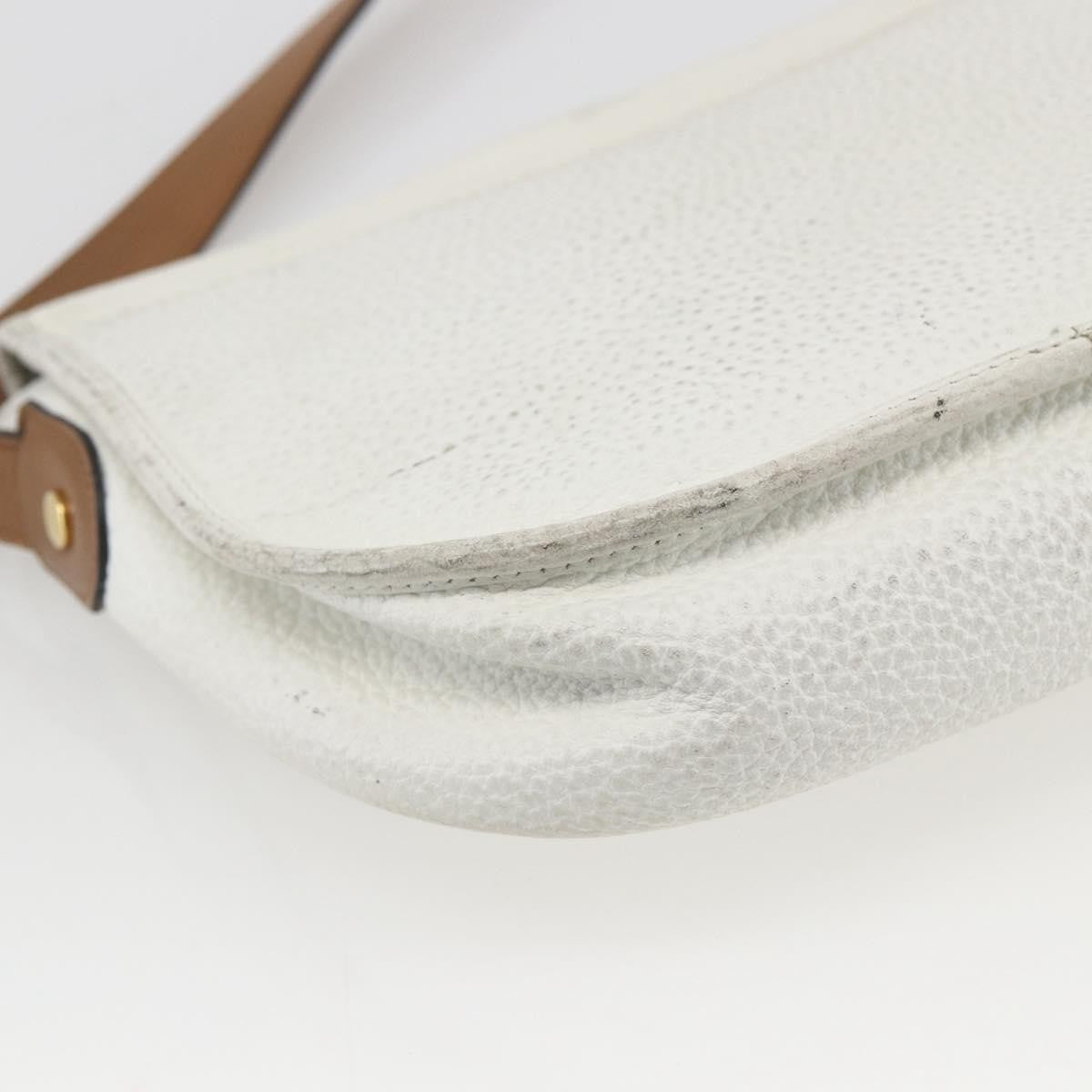 Christian Dior Vintage Shoulder Bag Leather White Leather Shoulder Bag Bag (Pre-Owned)