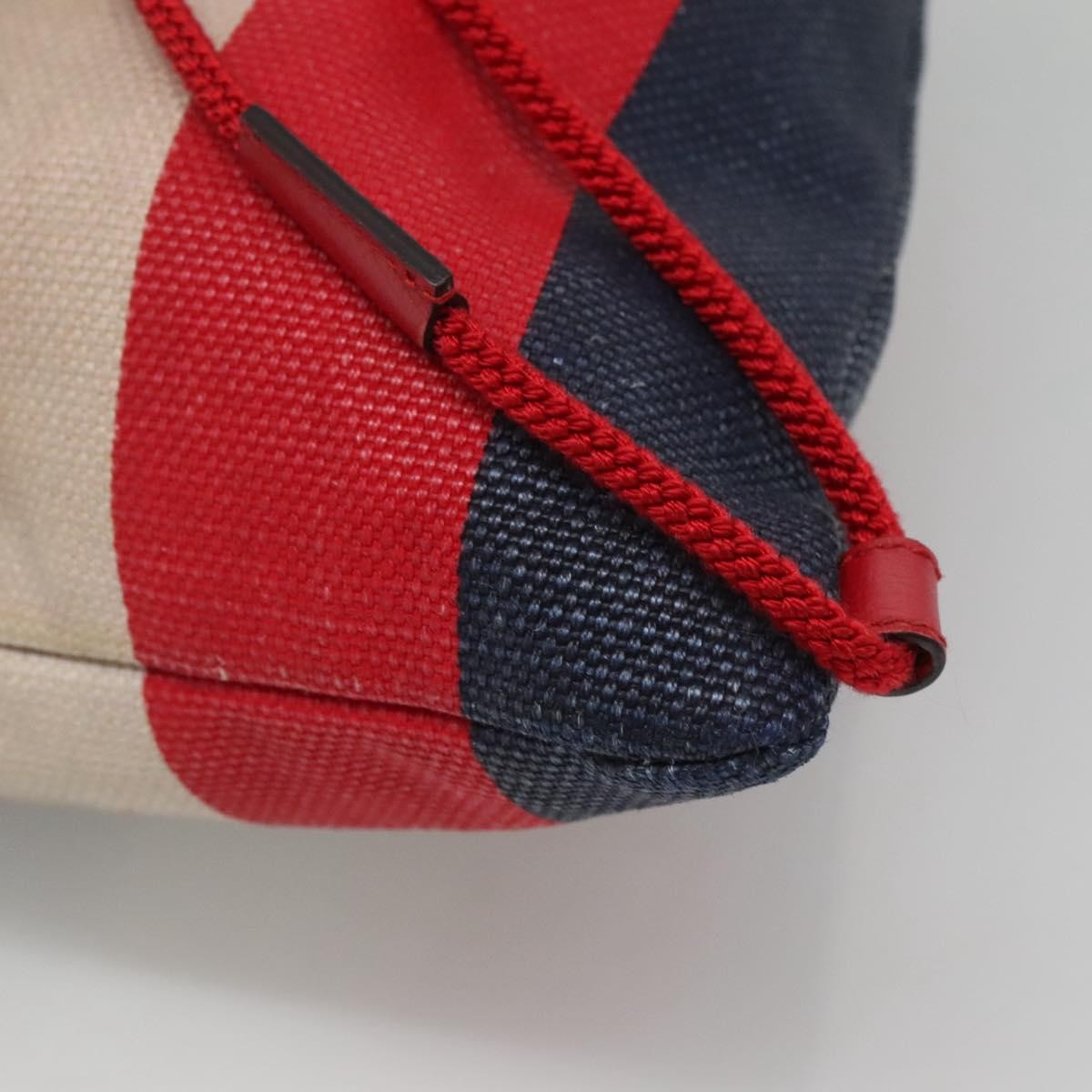 Gucci Logo Drawstring Backpack Striped Canvas Multicolour Canvas Backpack Bag (Pre-Owned)