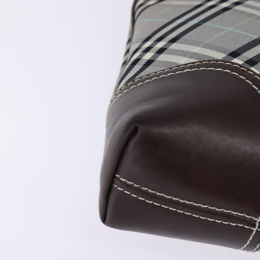 Burberry Nova Check Blue Label Canvas Gray Nylon Shoulder Bag