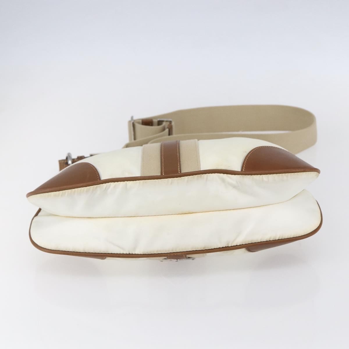 Prada Vintage Shoulder Bag Nylon And Leather Beige Nylon Shoulder Bag Bag