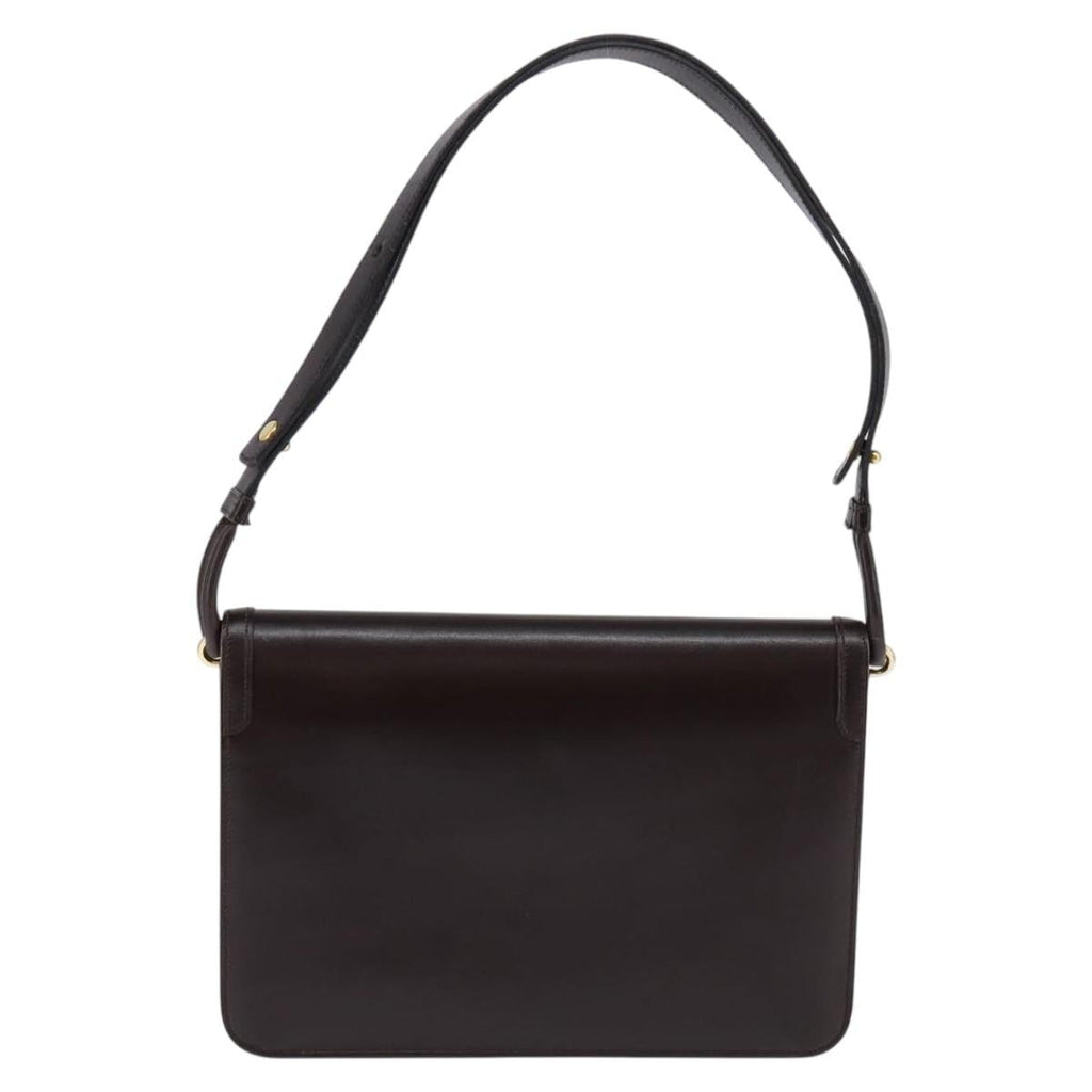 Christian Dior Flap Shoulder Bag Leather Brown Leather Shoulder Bag Bag (Pre-Owned)