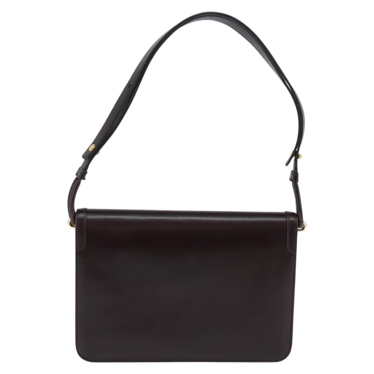 Christian Dior Flap Shoulder Bag Leather Brown Leather Shoulder Bag Bag (Pre-Owned)