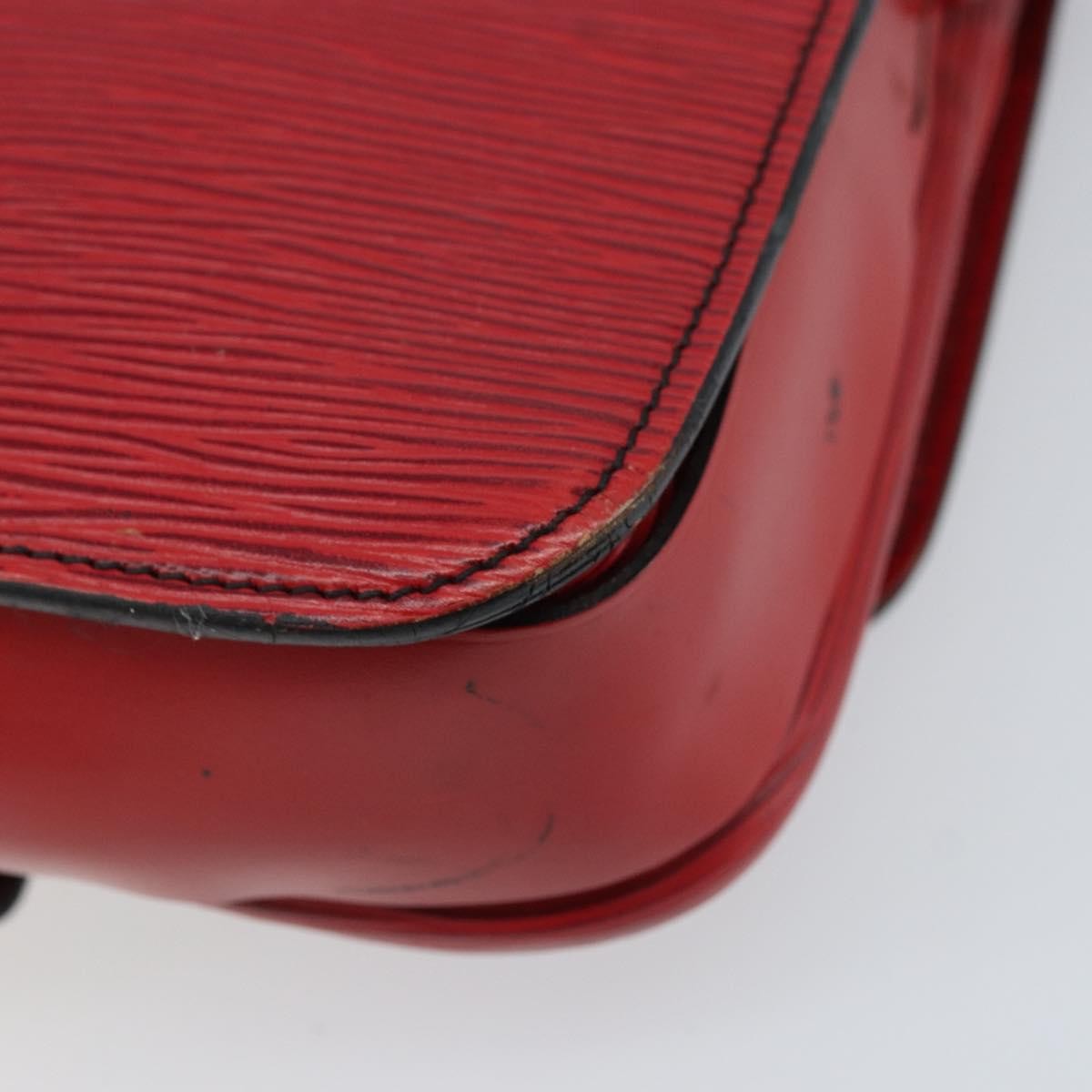 Louis Vuitton Cartouchiere Handbag Epi Leather Red Leather Shoulder Bag
