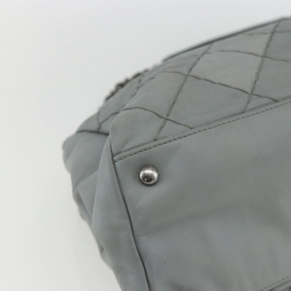 Chanel Just Mademoiselle Bag Quilted Leather Gray Leather Shoulder Bag Bag