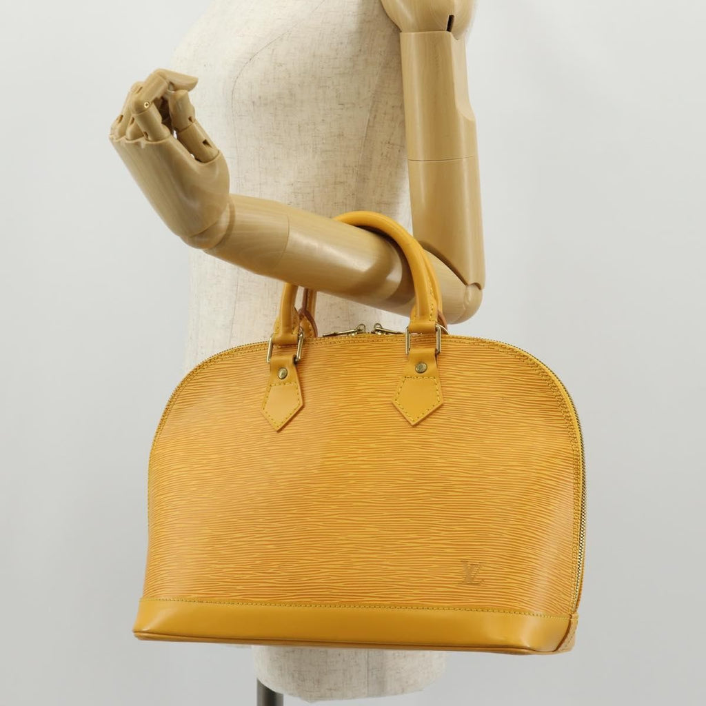 Louis Vuitton Alma Handbag Epi Leather Yellow Leather Handbag