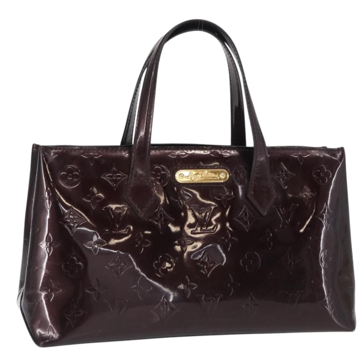 Louis Vuitton Wilshire Handbag Monogram Vernis Burgundy Patent_Leather Tote Bag