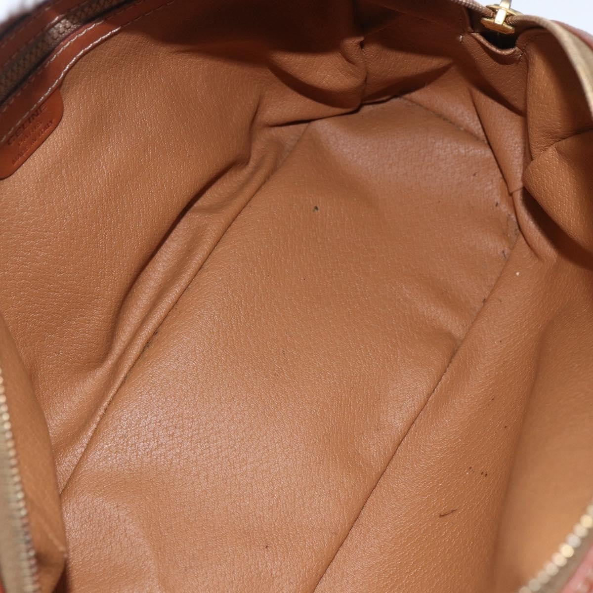 Celine Vintage Macadam Handbag Canvas And Leather Brown Canvas Handbag