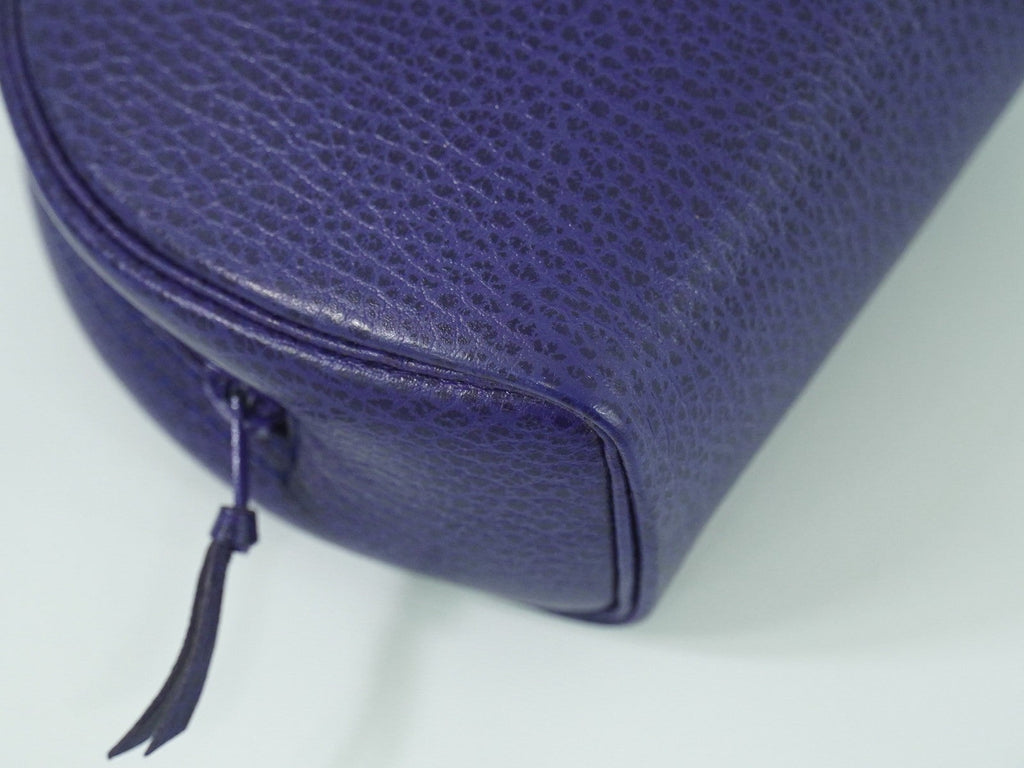 Christian Dior Vintage Zip Pochette Leather Blue Leather Clutche & Pouche Bag (Pre-Owned)