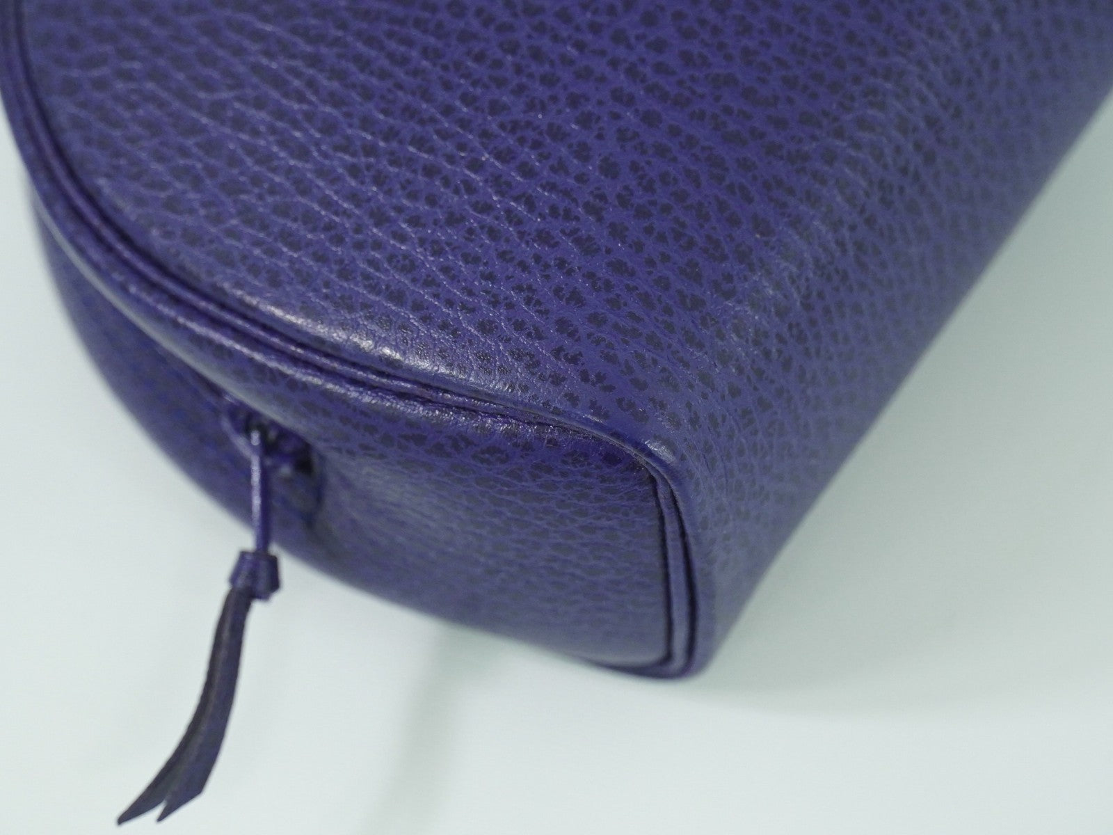 Christian Dior Vintage Zip Pochette Leather Blue Leather Clutche & Pouche Bag (Pre-Owned)