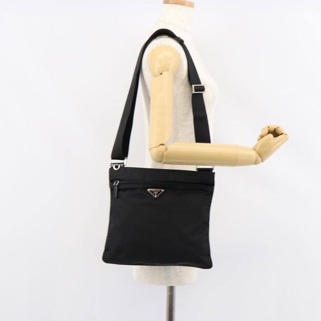 Prada Front Pocket Messenger Bag Tessuto Black Nylon Shoulder Bag Bag